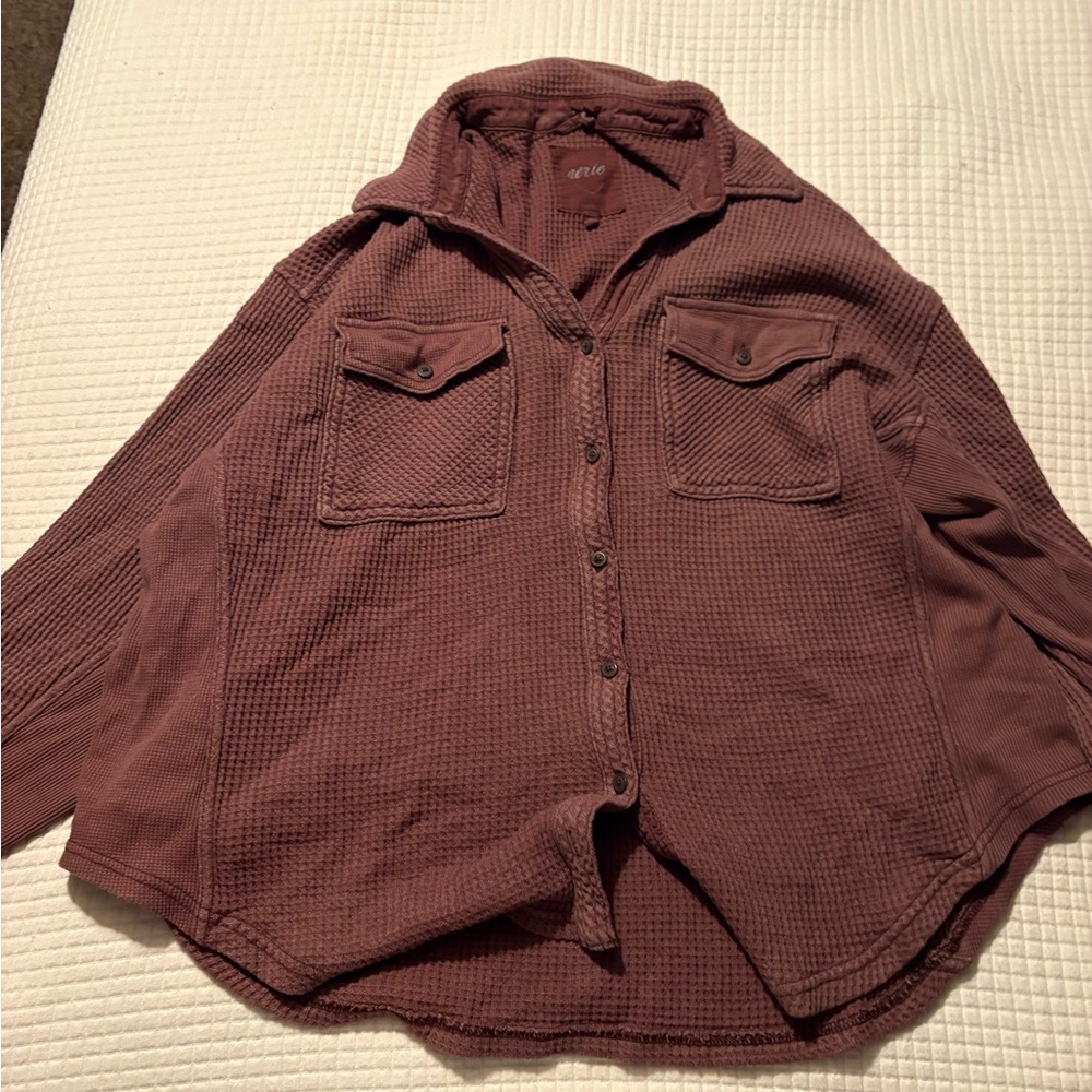 Aerie Chocolate Waffle Knit Top